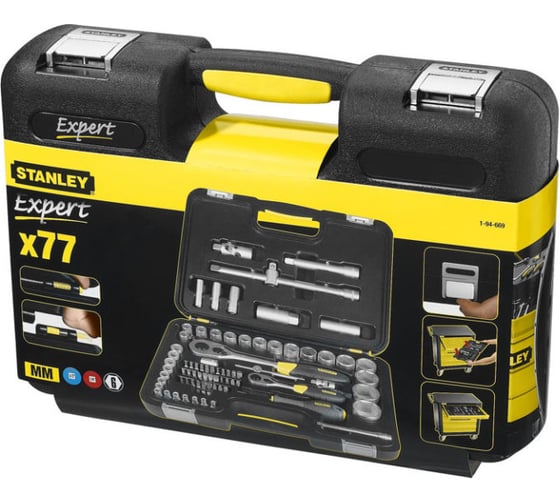 Набор торцевых головок 1/4"+1/2", 77 шт Stanley EXPERT 1-94-669
