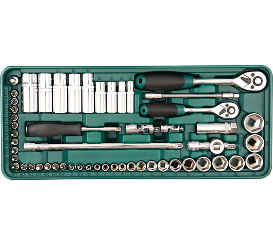 Набор инструмента Rossvik головки 1/4", 3/8", ложемент, 57 предметов LST057