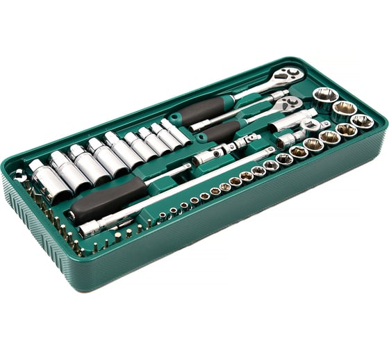 Набор инструмента Rossvik головки 1/4", 3/8", ложемент, 57 предметов LST057