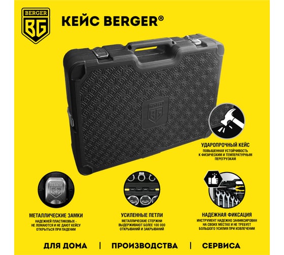 Универсальный набор инструментов 128 предметов Berger BG BG128-1214