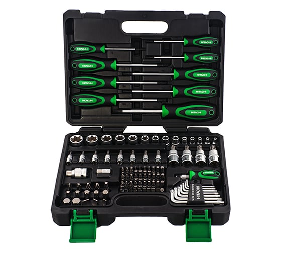 Набор инструмента 1/4”, 3/8” и 1/2” 100 предметов Hitachi HTC-774006 1