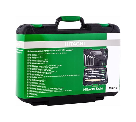 Набор торцевых головок Hitachi 1/4" и 1/2" 101 шт HTC-774012