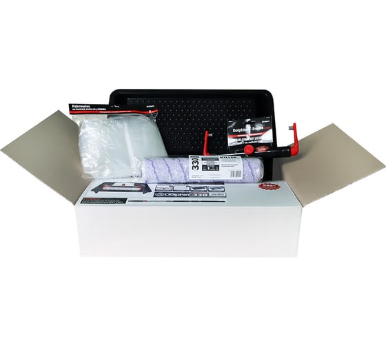 Малярный набор для больших площадей Blue Dolphin PAINTING SET JAMBO: ручка валика 280-450 мм, валик 370 мм, ванночка 8 л, пакет-чехол 5 шт ZMJ37_59154