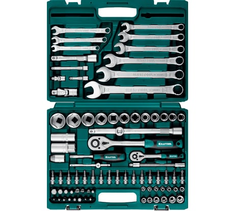 Универсальный набор инструмента KRAFTOOL X-Drive 82, 82 предм., (1/2"+1/4") 27887-H82_z03