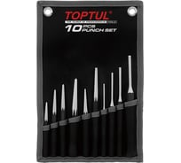 Набор выколоток и кернеров TOPTUL 10 шт на полотне GPAQ1001