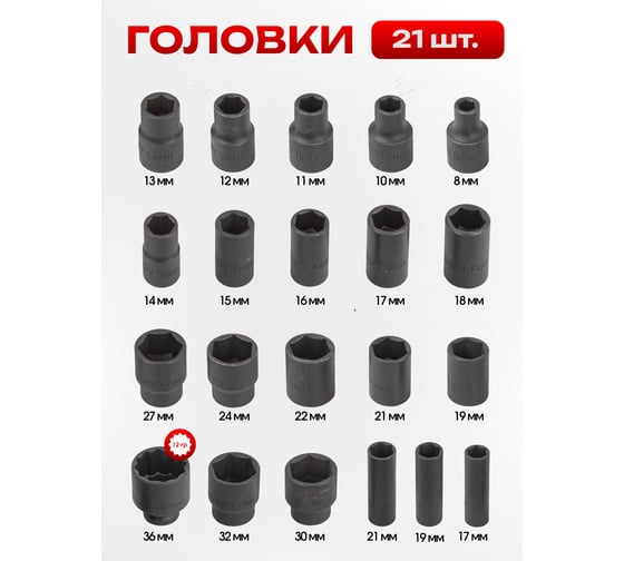 Набор инструментов Forcekraft 1/2'', 26 предметов FK-4027(52579)