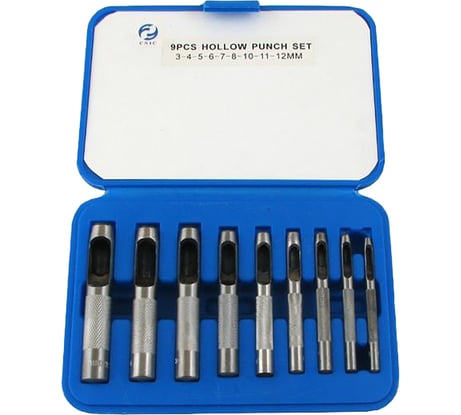 Набор высечек-пробойников CNIC ОТ206 3-12 мм, в пластиковом чемодане, 9 шт. 54666