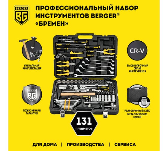 Универсальный набор инструментов Berger BG 131 предмет BG131-1214