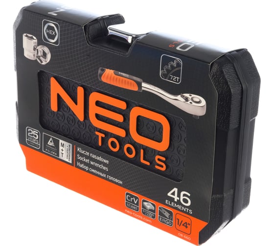 Сменные головки NEO Tools 46 шт 1/4 08-660
