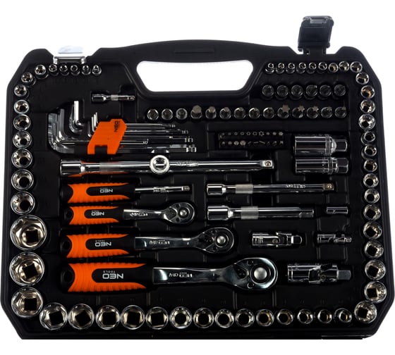 Головки NEO Tools сменные 156 шт., 1, 4, 3, 1/2" CrV 08-668