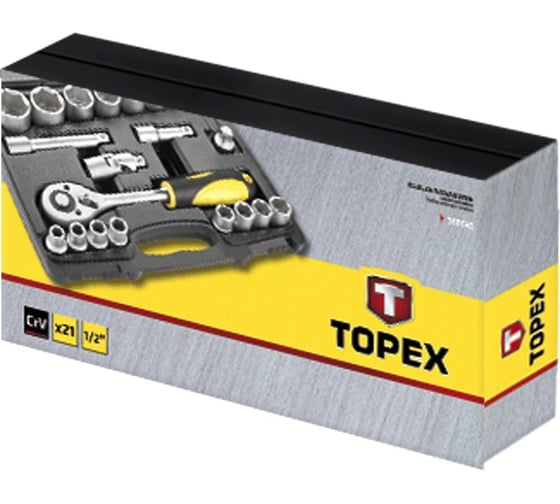 Головки сменные 21 шт. (1/2", CrV) TOPEX 38D642