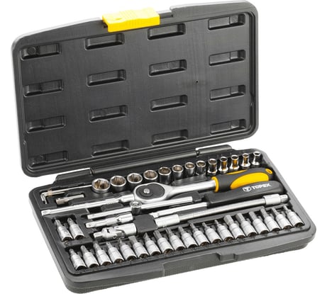 Головки сменные 46 шт. (1/4", CrV) TOPEX 38D640