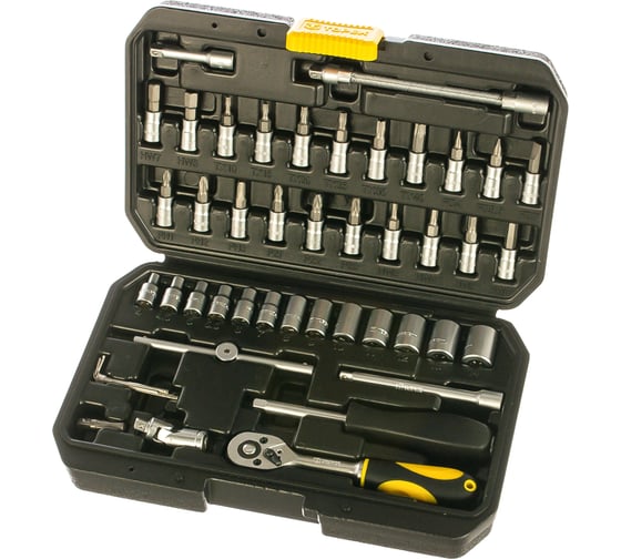 Головки сменные 46 шт. (1/4", CrV) TOPEX 38D640