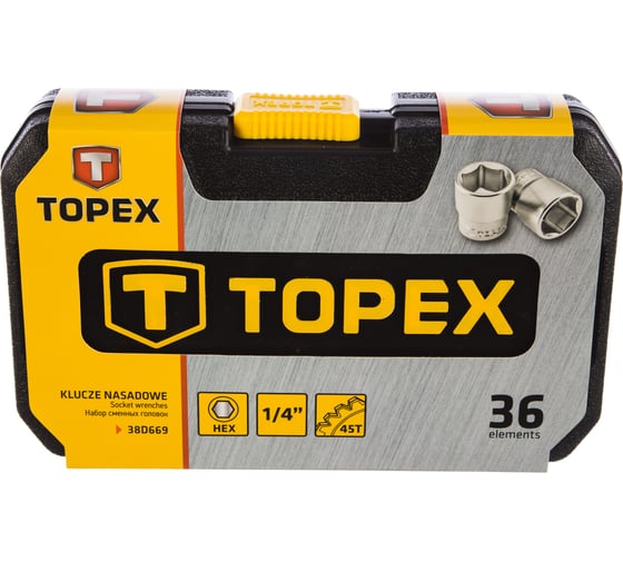 Набор сменных головок и насадок TOPEX 1/4" 36 шт. 38D669
