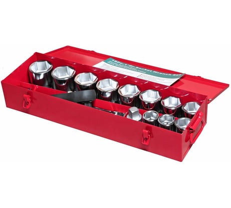 Набор головок торцевых JTC 6-гранных 1", 36-65 мм в металлическом кейсе 16 предметов, H816M 687446