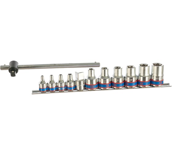 Набор торцевых головок с воротком 1/2", 3/8", TORX Е-стандарт, Е4-Е20, 12шт KING TONY 7112PR