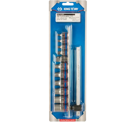 Набор торцевых головок с воротком 1/2", 3/8", TORX Е-стандарт, Е4-Е20, 12шт KING TONY 7112PR