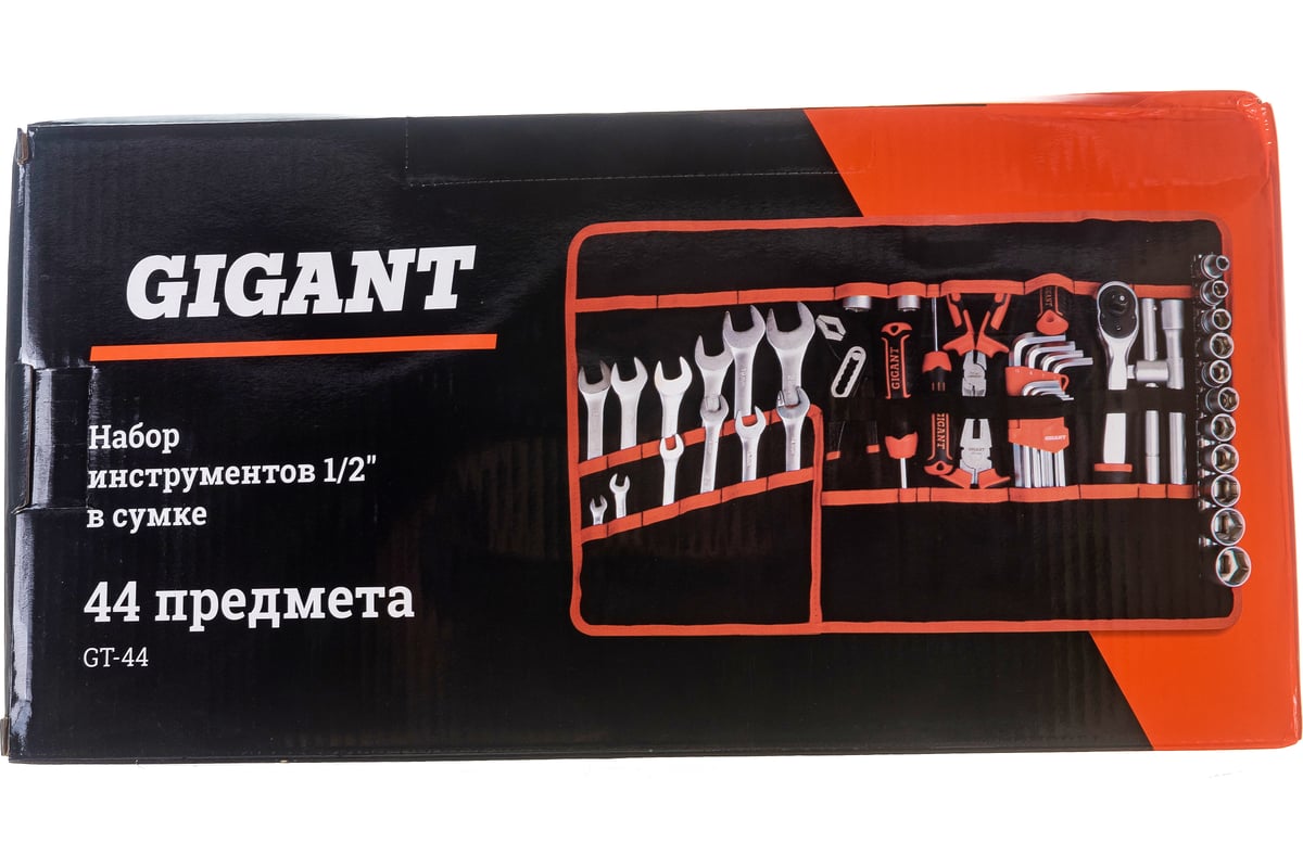 Набор инструментов Gigant 1/2", в сумке, 44 предмета, Сталь Cr-V, GT-44 ...