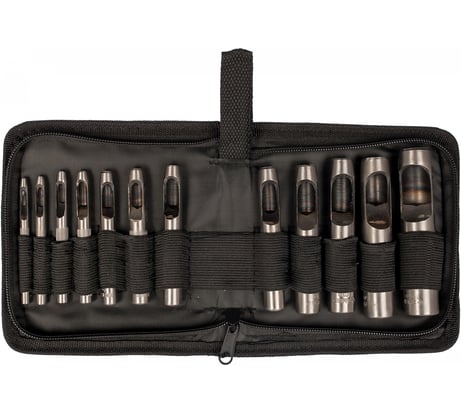 Набор пробойников для кожи 3-19мм, 12шт Зубр МАСТЕР 22949-H12