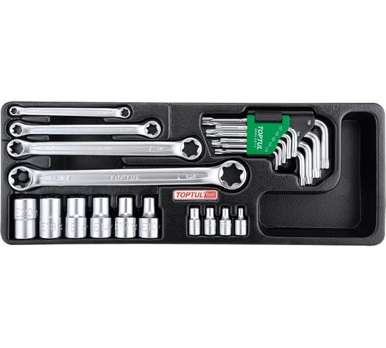 Набор ключей и торцевых головок TOPTUL TORX, в ложементе GAAT2302