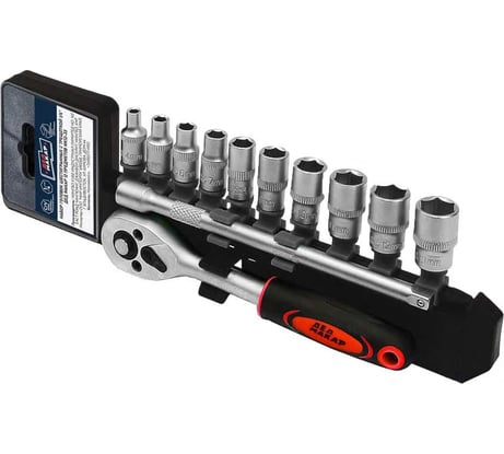 Набор головок Дед Макар торцевых МК12-33 с трещоткой 1/4, 12 предметов 00-00015835