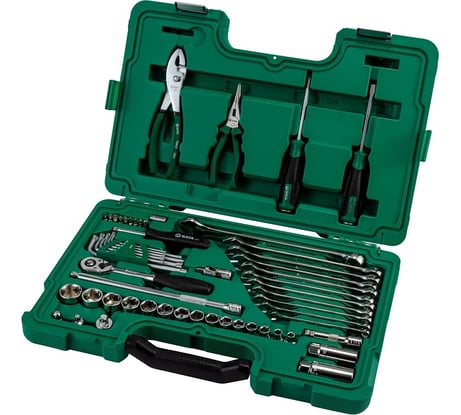 Набор инструментов ключей и торцевых головок для автомеханика 59шт SATA S09509