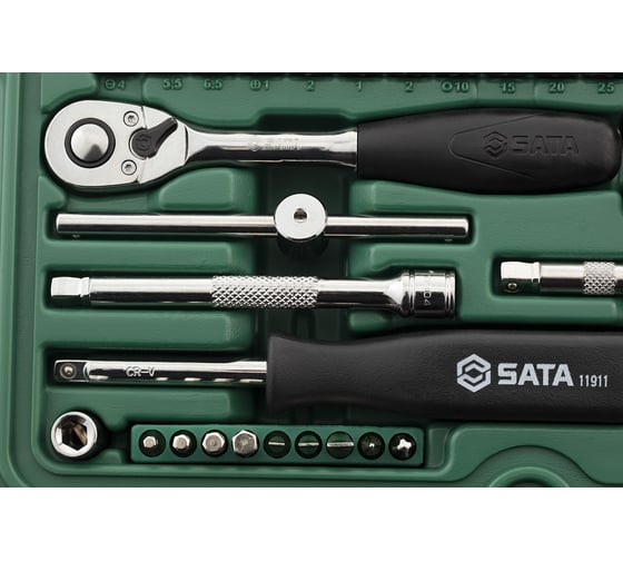 Набор метрических торцевых головок под вороток SATA 1/4 дюйма 52 шт 09002