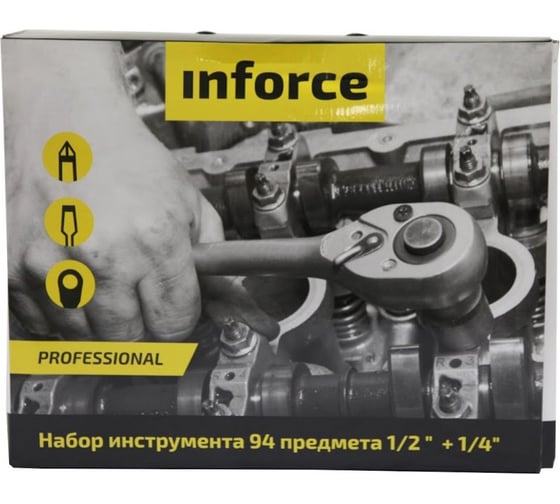 Набор инструмента 94 предмета Inforce 1/2&1/4 51694 в чемодане