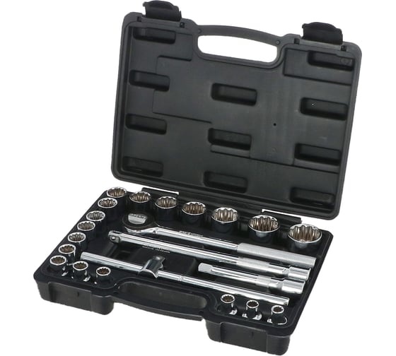 Набор торцевых головок BRENAR 22шт, 1/2", 12-гранные, 8-32мм BRKNAS022 1