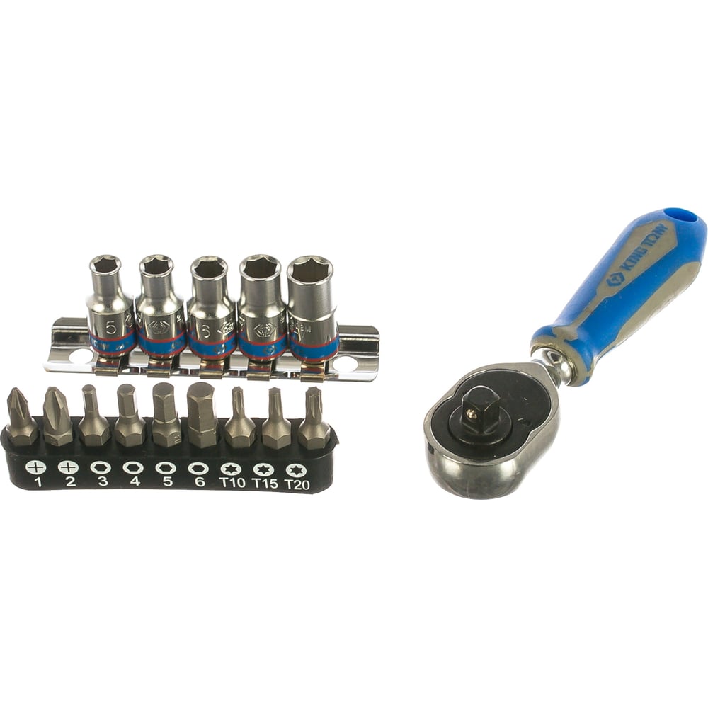 Набор вставок бит и головок с трещоткой (1/4", TORX, HEX, PH) 15 ...