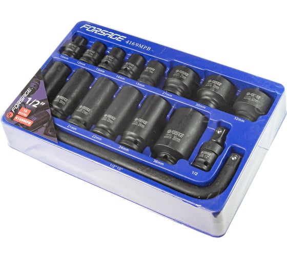Набор головок ударных Forsage 16пр. 1/2'' 6гр. F-4169MPB(52605)