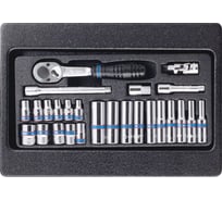 Набор торцевых головок 1/4" с принадлежностями (ложемент, 26 предметов) KING TONY 9-2526MR