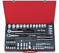 Набор двенадцатигранных торцевых головок с принадлежностями (1/4”, 3/8”, 1/2”, 4-32 мм, 62 предмета) KING TONY 9063MR01