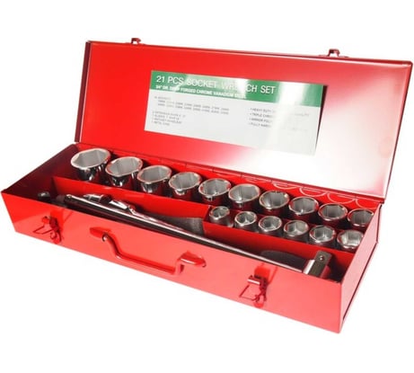 Набор головок торцевых JTC 3/4" 6-гранных 19-50 мм, 21 предмет, H621M 767861