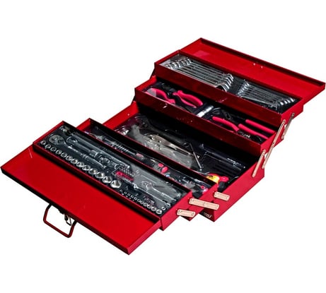Набор инструментов JTC 108 предметов 1/4", 1/2" в переносном инструментальном ящике 535x258x225 мм, 5 лотков, B108 734215