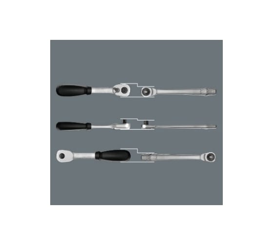 Набор насадок и бит с трещоткой WERA  Zyklop Metal Push сдвижной квадрат, 3/8", 29 предметов WE-004047