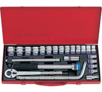 Набор торцевых головок с принадлежностями (1/2", двенадцатигранные, 10-32 мм, 24 предмета) KING TONY 4033MR