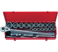 Набор торцевых головок с принадлежностями (3/4", двенадцатигранные, 7/8"-2", 23 предмета) KING TONY 6023SR