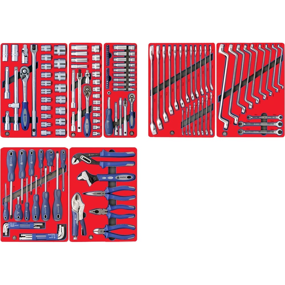 Набор решений. Набор ключей МАСТАК 0211-26p. Набор инструментов ""стандарт"" для тележки, 10 ложементов, 186 предметов. Набор инструментов МАСТАК 186. Отвертка МАСТАК 049-13b.
