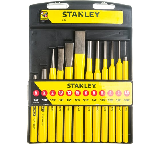 Набор слесарных бородков и зубил 12шт Stanley 4-18-299