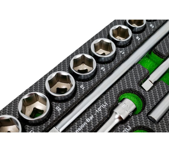 Набор головок и аксессуаров TOPTUL 3/8", 30 предметов в мягком ложементе GEA3005