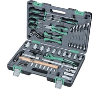 Набор инструмента 1/2", CrV, S2, усиленный кейс, 58шт STELS 14113