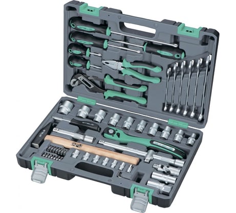 Набор инструмента 1/2", CrV, S2, усиленный кейс, 58шт STELS 14113