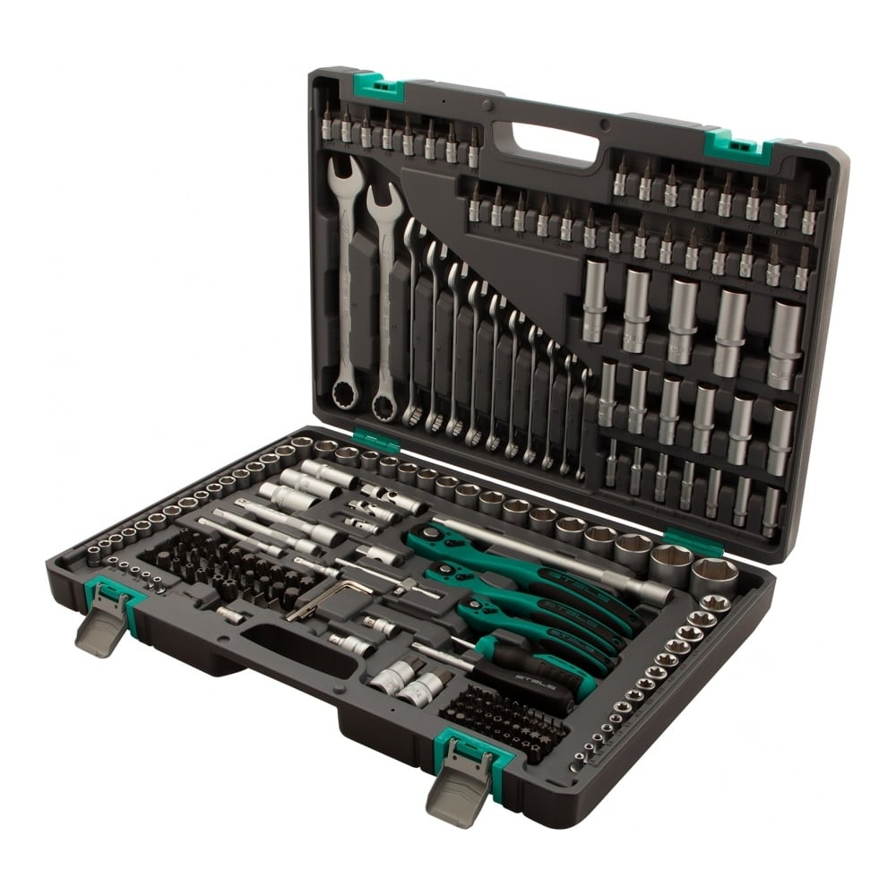 Набор инструмента 1/4", 3/8", 1/2", CrV, S2, усиленный кейс, 216шт ...