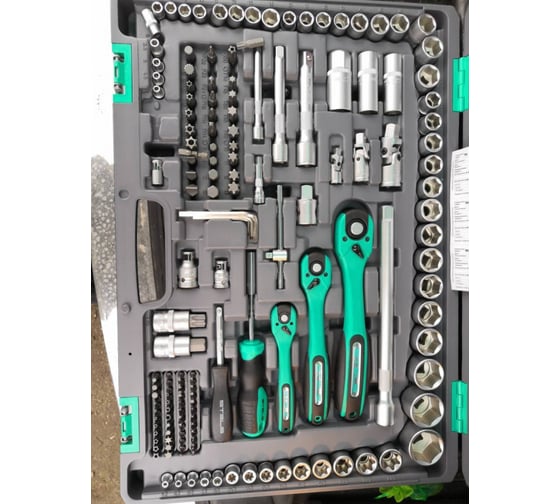 Набор инструмента 1/4", 3/8", 1/2", CrV, S2, усиленный кейс, 216шт ...