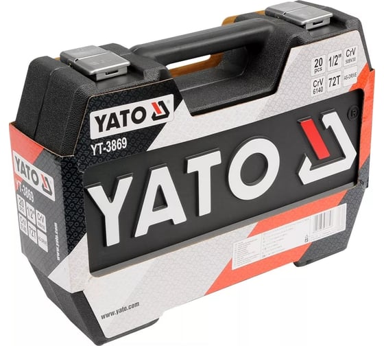 Набор торцевых головок с трещоткой YATO 1/2" 20 предметов YT-3869