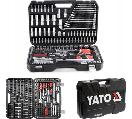 Набор инструментов YATO 1/4'', 3/8'', 1/2'' 215 предметов YT-3884