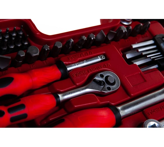 Слесарно-монтажный набор с квадратами 1/4", 1/2" и 5/16", 112 предм. MATRIX PROFI 13586