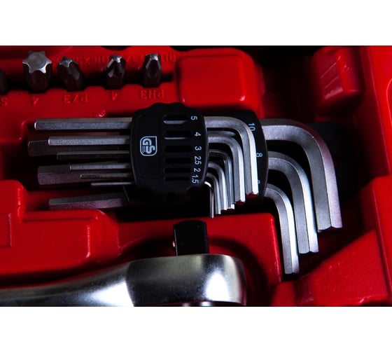 Слесарно-монтажный набор с квадратами 1/4", 1/2" и 5/16", 112 предм. MATRIX PROFI 13586