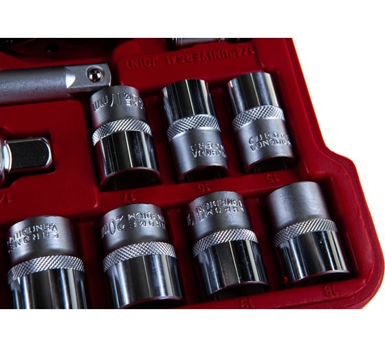 Слесарно-монтажный набор с квадратами 1/4", 1/2" и 5/16", 112 предм. MATRIX PROFI 13586